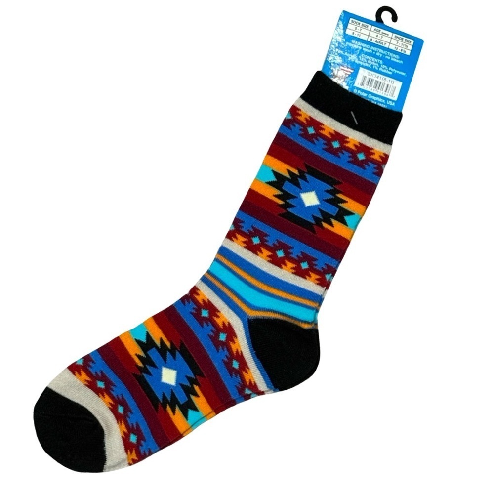 Polar Socks by Polar Graphics Southwest Blanket Design Sock Size 8-11 - Picture 2 of 5